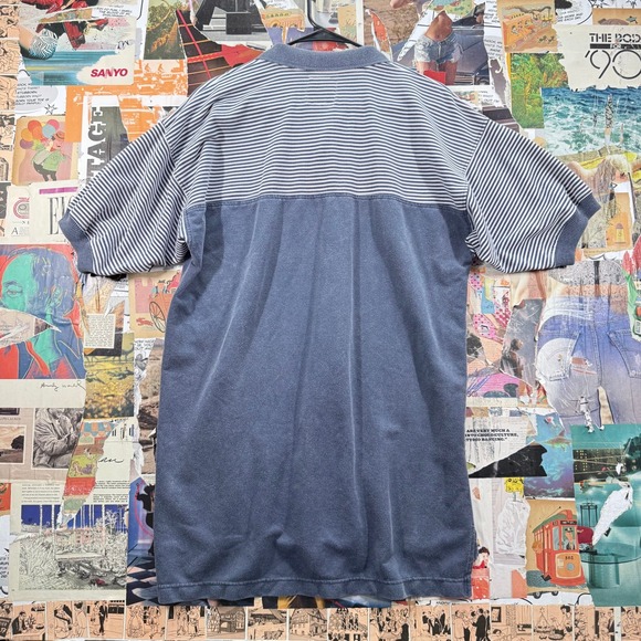Greenline International Striped Polo Shirt Mens Size Vintage 90s Golf Zip - Picture 6 of 6